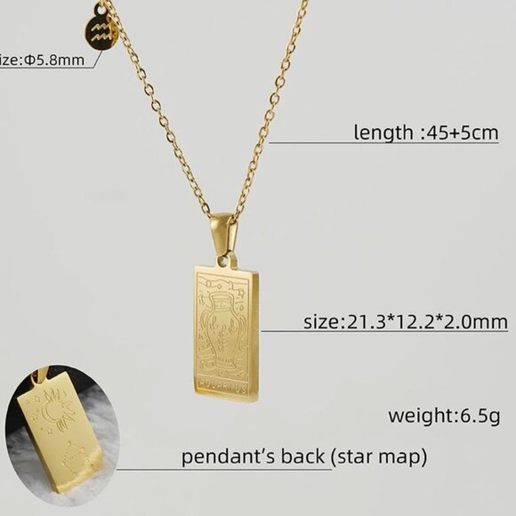 VIRGO Zodiac & Constellation Stainless Steel Pendant Necklace - Picture 3 of 8